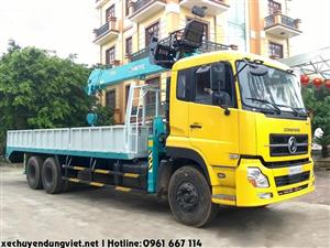 Xe tải 3 chân Dongfeng gắn cẩu 7 tấn HKTC model HLC-7016L
